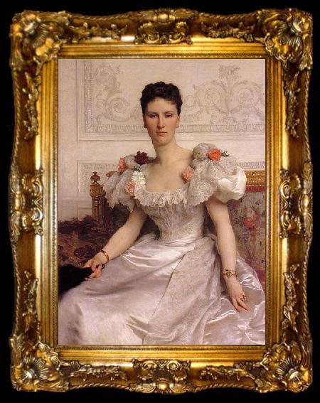framed  William-Adolphe Bouguereau Portrait of Zenaide de Cambaceres, ta009-2